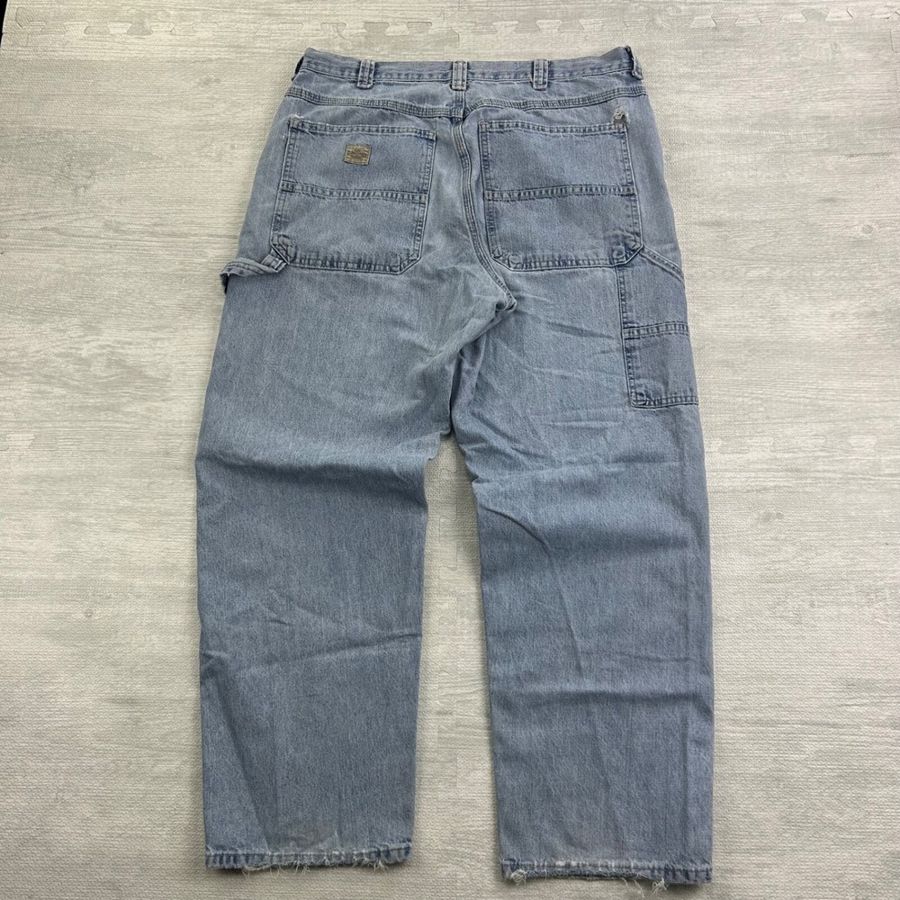 Vintage 90s Lee Carpenter Jeans Size 36x30 Blue Light Wash Denim Pants Workwear